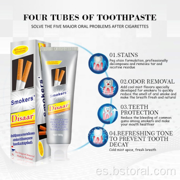 Elimina las manchas de tabaco para la pasta de dientes blanqueador